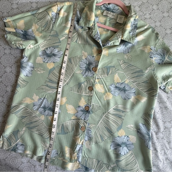 Lemon Grass Rayon Hawaiian Button-Up Shirt L - Picture 7 of 7